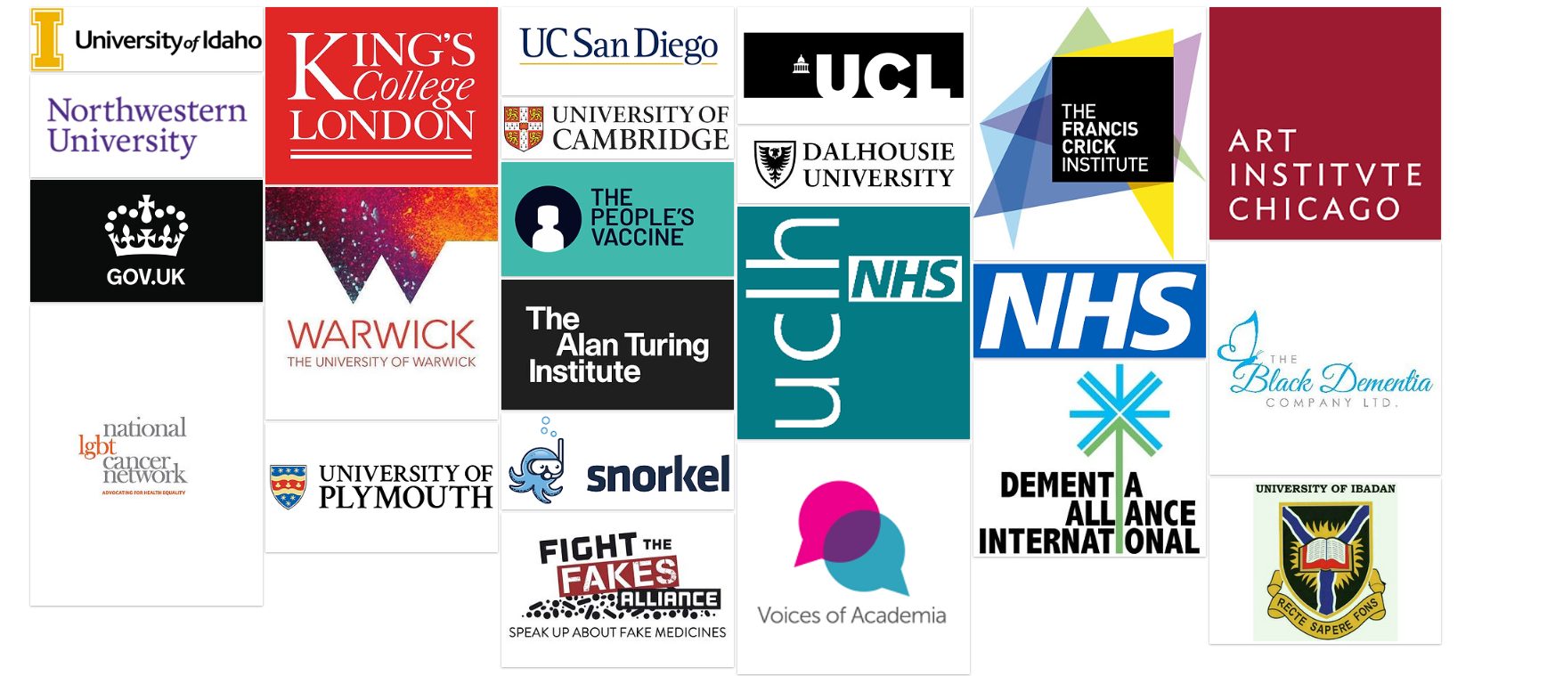 Organisations represented by previous Monday Science guests